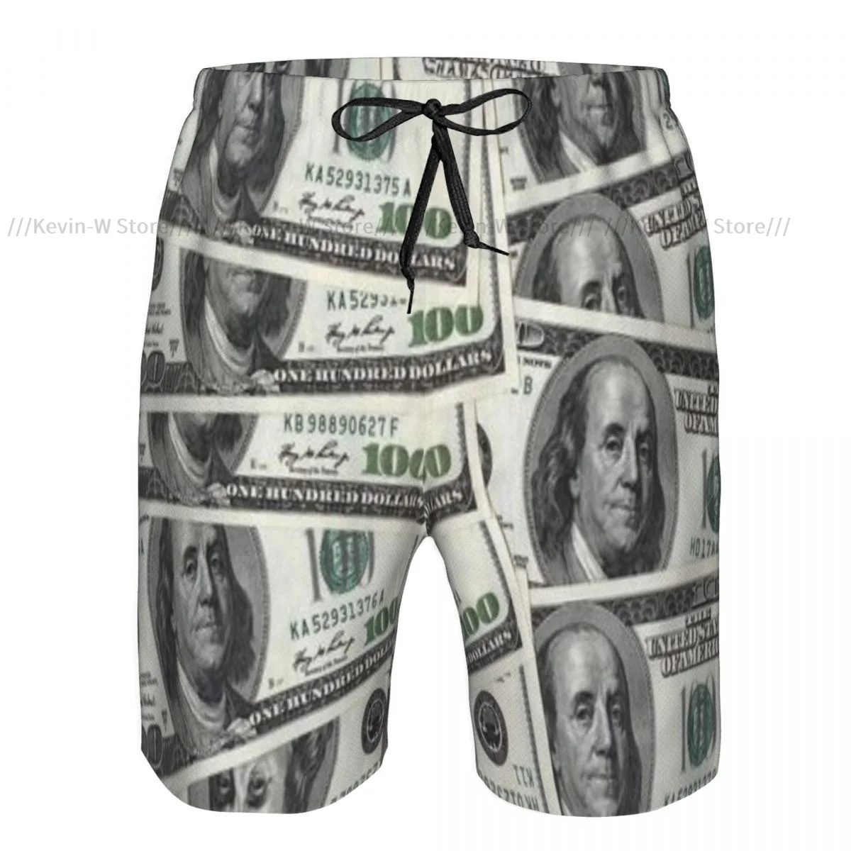 Summer Men's Swimwear Shorts US Dollar Texture Beachwear Swim Trunks Men Swimsuit