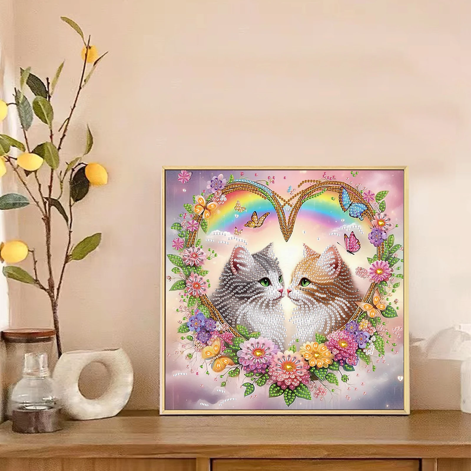 Diamond Painting Kits for Adults,Love Cats DIY Special Shape Diamond for Beginners,Diamond Art Painting for Home Decoration Gift view 5