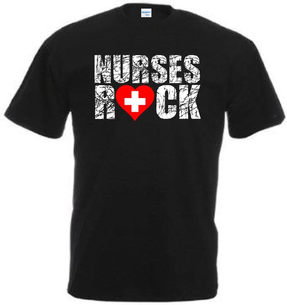 Fashion Top Tee Custom Any Logo Size Nurses Rock T Shirt Funny Gift Idea For Nurse Order Tee Shirts Custom Aldult Teen Unisex