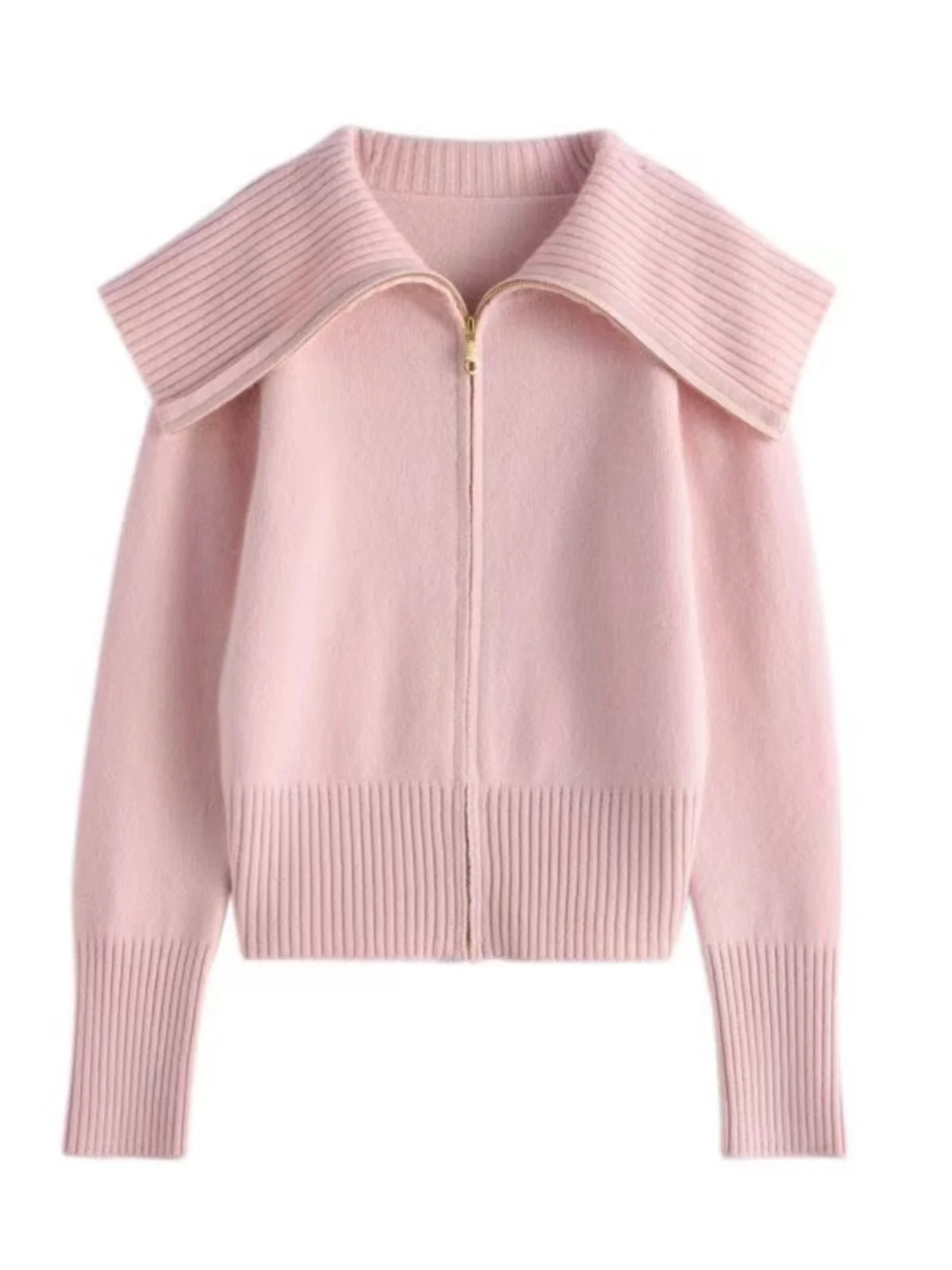 

Женский дизайнерский свитер Camere с застежкой-молнией и большим воротником, двухслойное пальто Sli Winter Faion