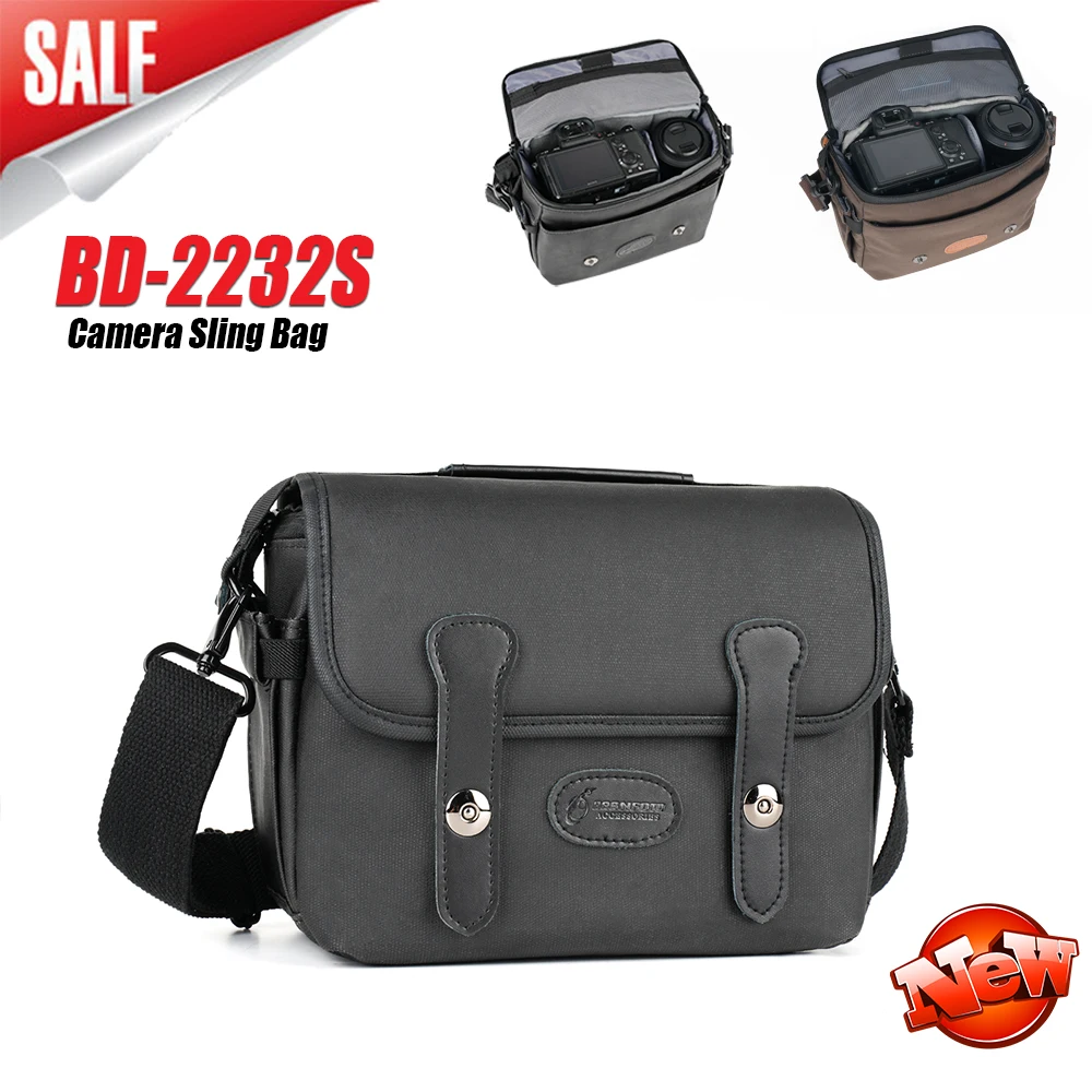 BESNFOTO 4L Capacity Single Shoulder Camera Bag Universal Waterproof Photography Bag for Digital Canon/Nikon/Sony Camera Travel