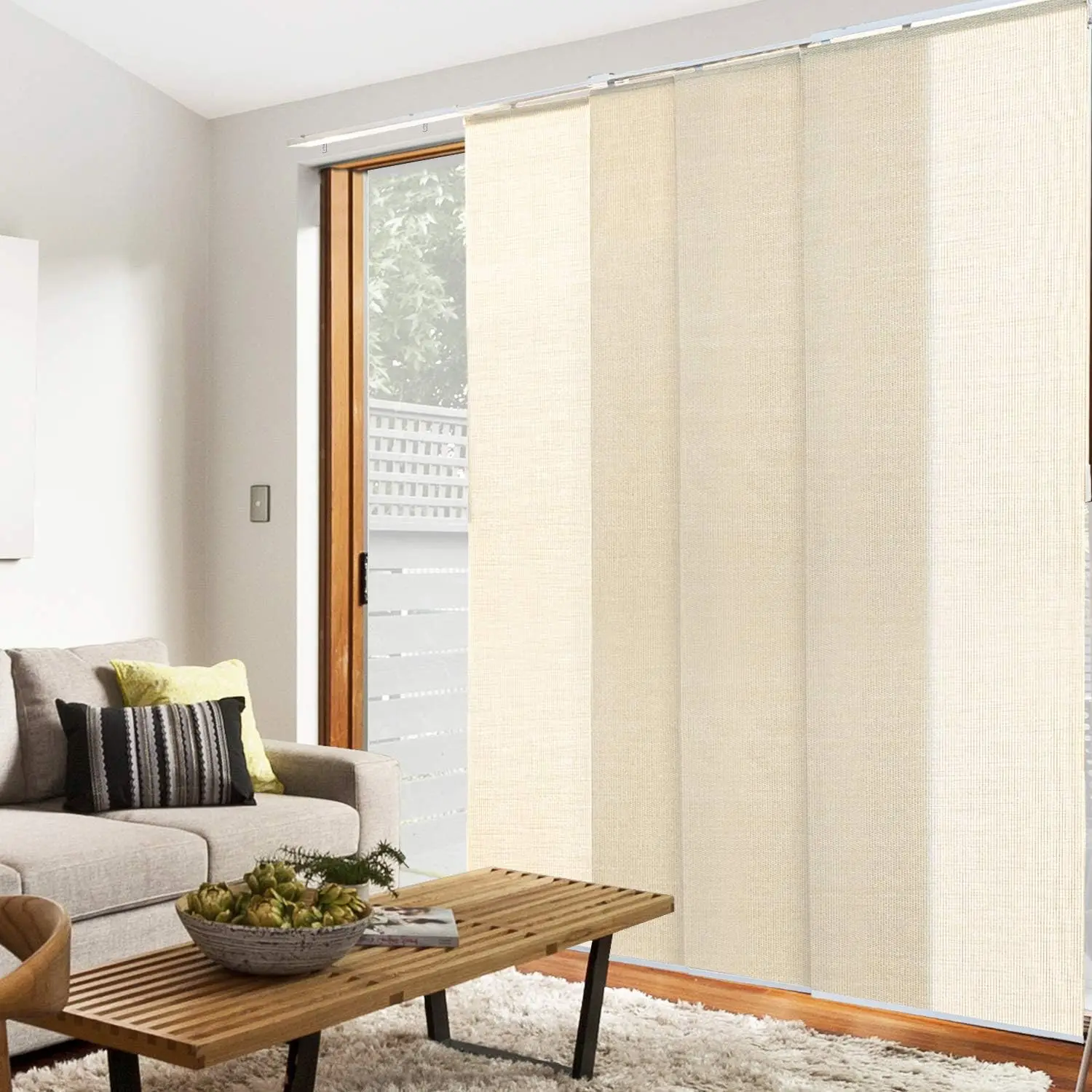 Customization ZSTARR Semi-Privacy Extendable Adjustable 3-rail Vertical Blinds Sliding Panel Track Blinds For Window Patio Doors