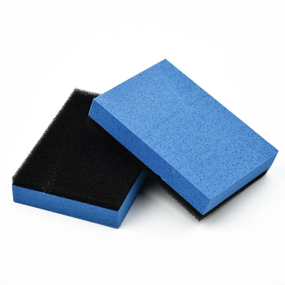 10pcs Sponges 7.5*5*1.5cm Blue + Black Car Ceramic Coating Sponge Glass Nano Wax Coat Applicator Polishing Pads