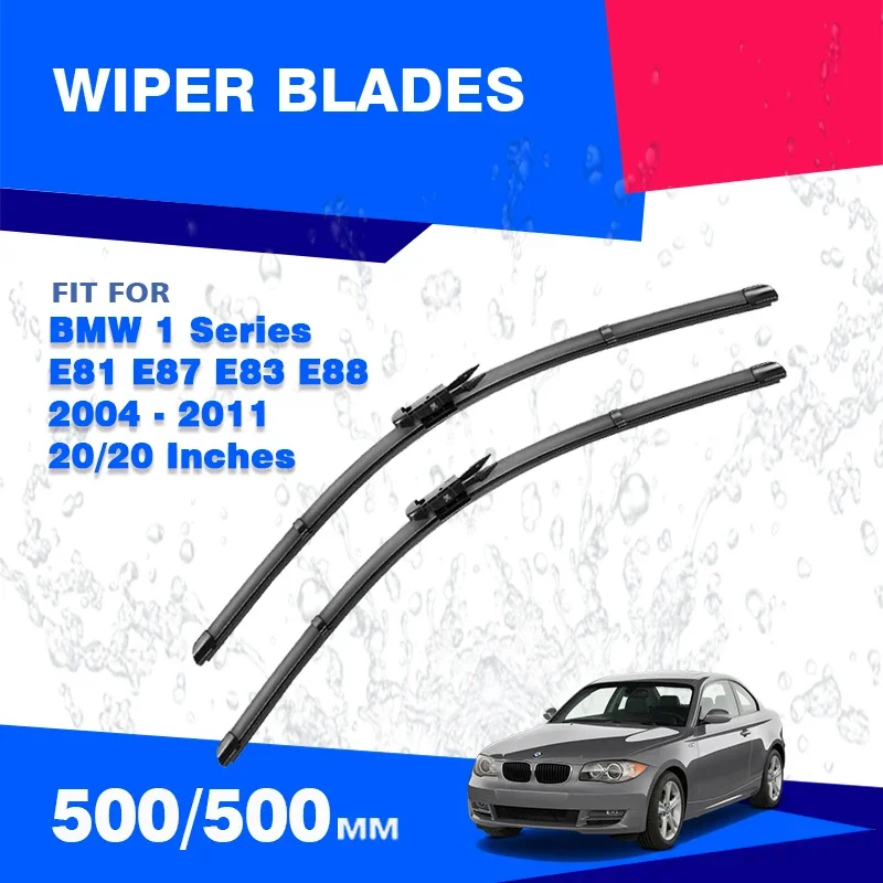 For BMW 1 Series E81 E87 E83 E88 2004 - 2011 Front Windshield Wiper Blades Brushes Refills 116i 118i 120i 125i 116d 118d 125d 1M