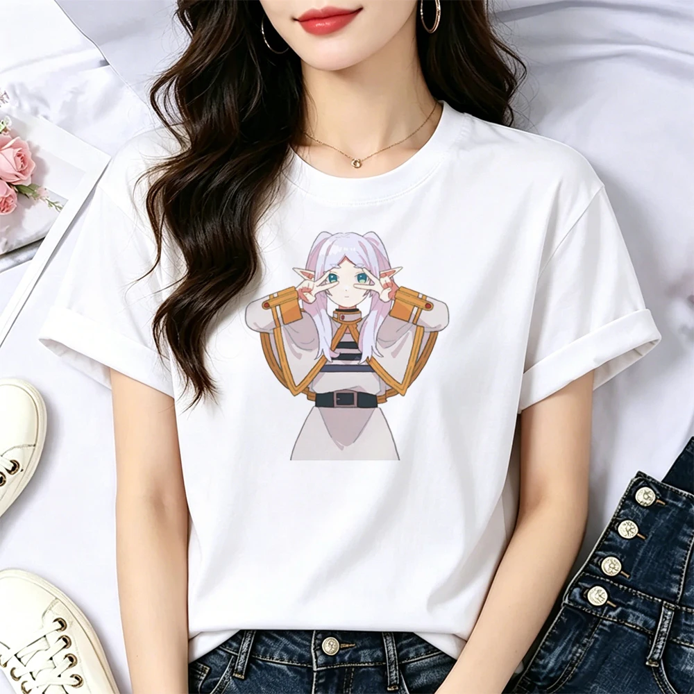 Frieren t-shirt femme funny grunge meme t-shirt party japanese clearance sales y2k streetwear