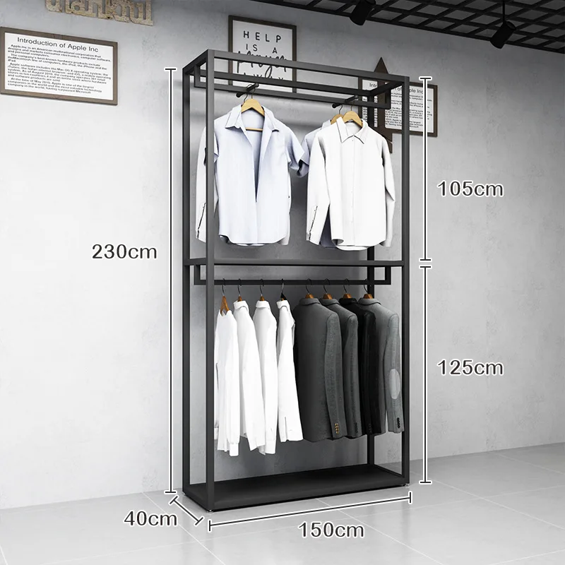 custom.Kainice Supplier Retail Clothing Display Shelves Furniture Metal Frame Shirt Display Frame Shelf Display Garment Rack