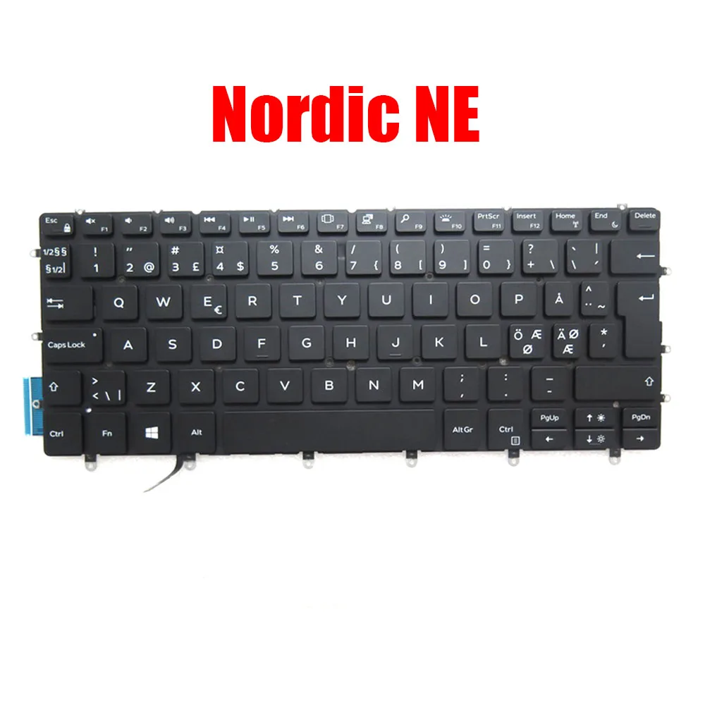Imagem -06 - Teclado Portátil com Retroiluminação para Dell Eua Reino Unido Francês Italiano Espanhol Nórdico Xps 13 9370 9380 9305 7390 0k2ncp 0d1tfd Novo