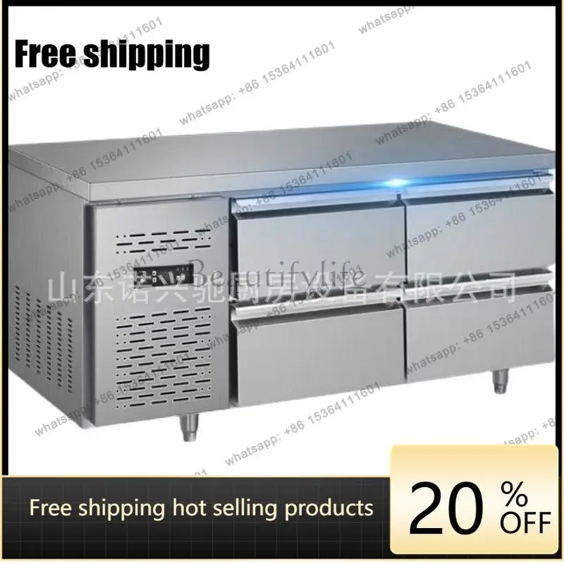 LS drawer type refrigerator air-cooled refrigerator freezer workbench hotel kitchen fresh-keeping cabinet