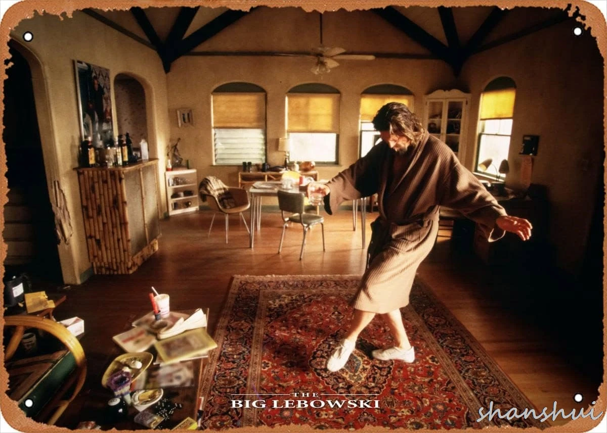 Постер фильма Ретро металлический знак Чувак Танцующий Большой Лебовски Галерея Кафе Бары Пабы Магазин Настенный художественный декор Оловянная вывеска-8x12 дюймов