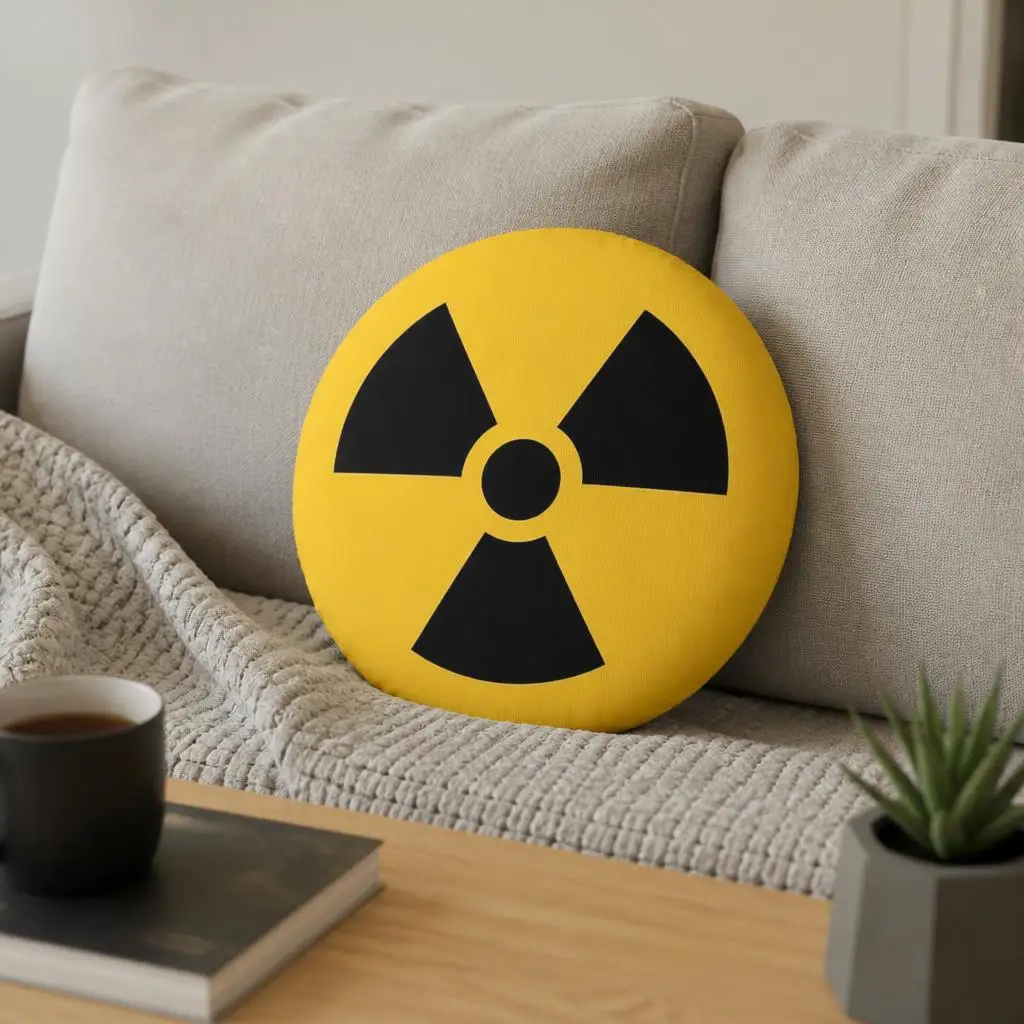Radiation Hazard Symbol Radioactive Sign Funny Pillow Cushion Irregular Stuffed Throw Pillow Home Decor Gift Sofa Bed