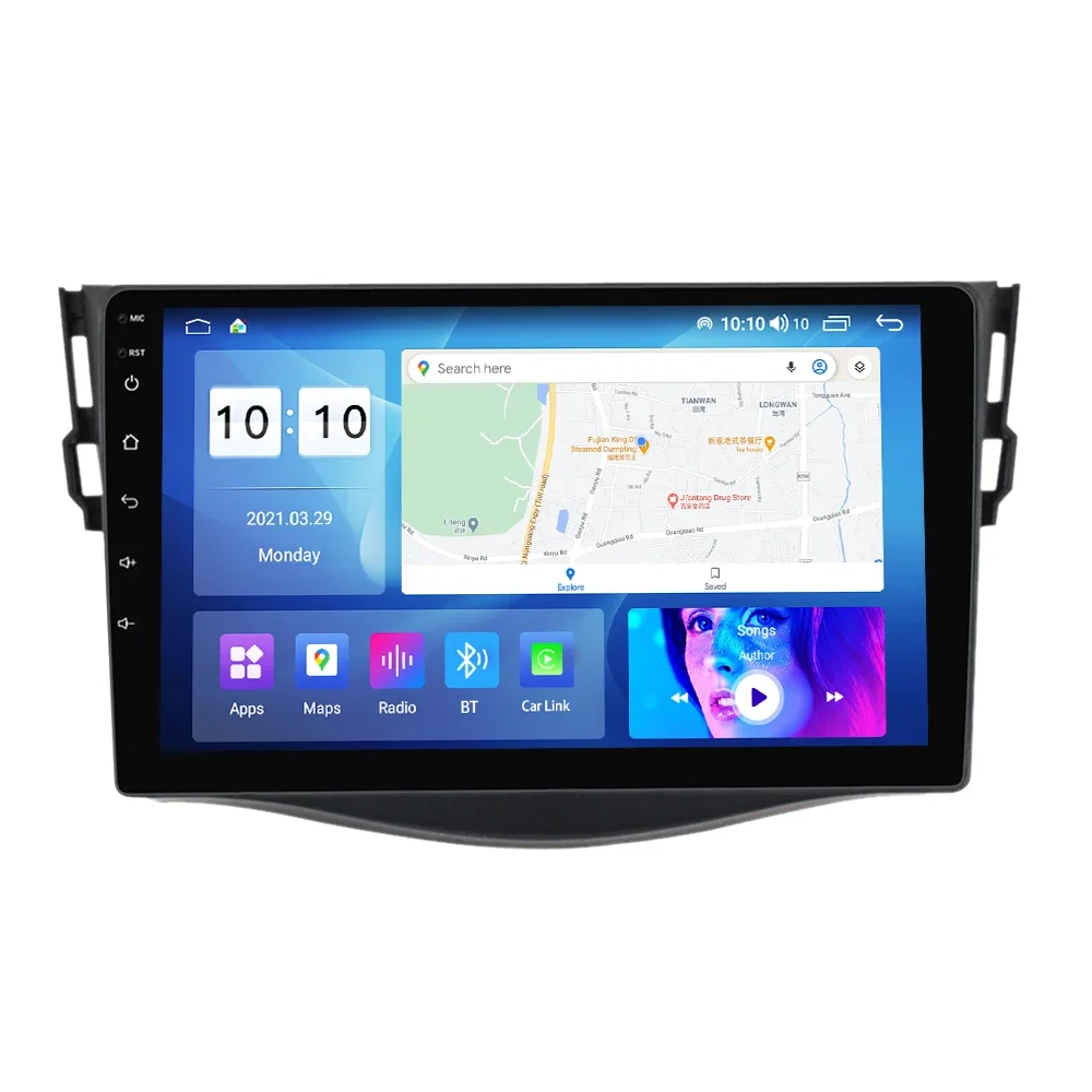 

#8G+128G radio 2 din for Toyota RAV4 2005-2013 BT Stereo Built-In Car-play AUTO 360 camera dvd player car video recorder