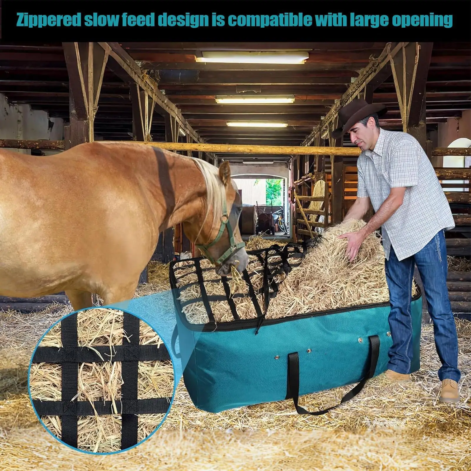 

Hay Bags For Horses Livestock Hay Feeder Hangable Bag Supplies Storage Feeder Tote For Cattle Horses Equine Livestock Barn