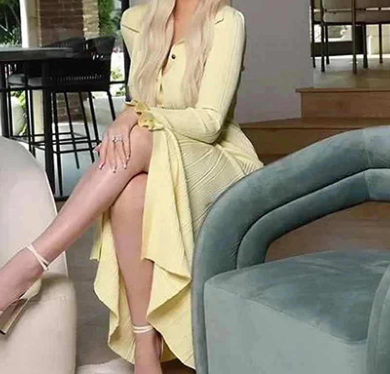 우아한 칼라 싱글 브레스티드 롱 슬리브 드레스 2025 유행 여성 하이웨이스트 드레스