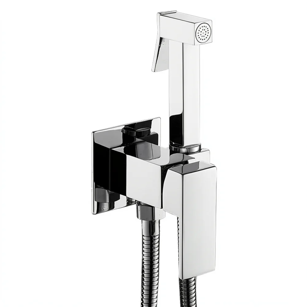Wall Embedded Brass Bidet Mixer Tap Toilet Cleaning Applicator Sanitary Bathroom Equipment Durable Hot Cold Water Tool