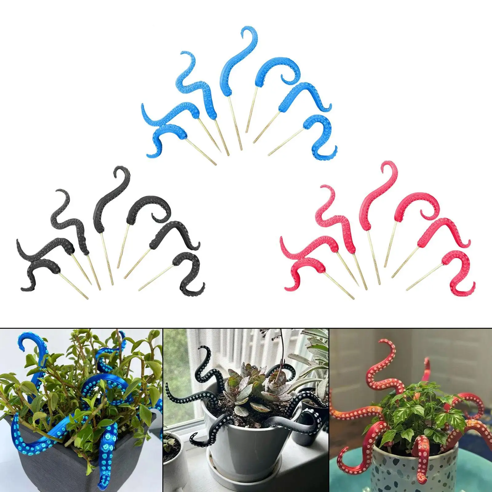 

7Pcs Octopus Tentacle Plant Stakes for Garden Use, Indoor Outdoor Decor for Potted Plants