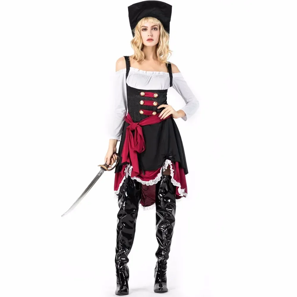 Disfraz de pirata Sexy para mujer adulta de Halloween, uniforme de carnaval elegante, ropa de Cosplay