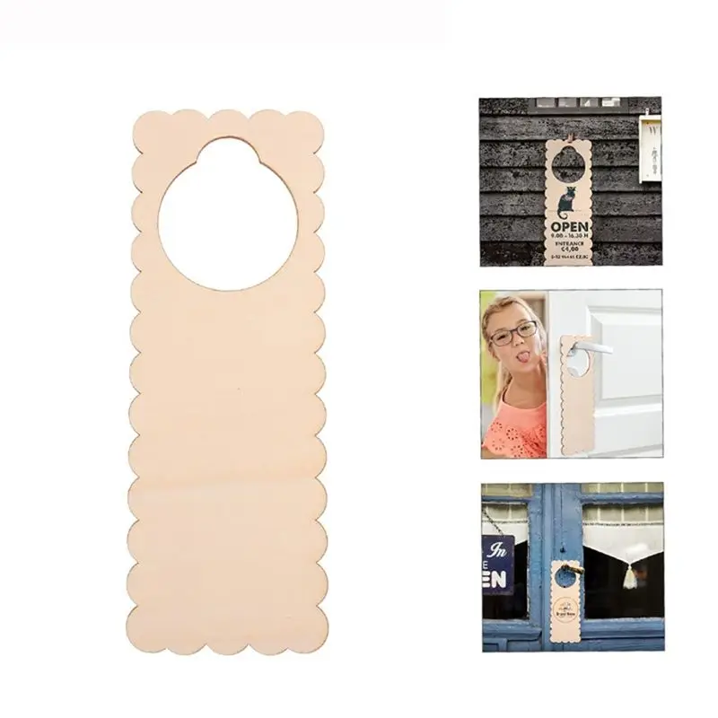 J1UL1N 20PC Unfinished Wood Door Knob Hanger Door Knob Signs For Painting DIY Craft Home Office Hotel Decoration Business Use
