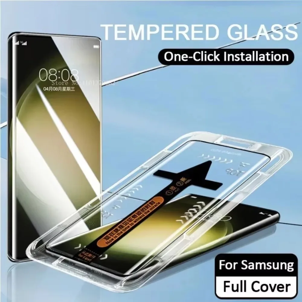 2Pcs Easy Install Tempered Glass For Samsung Galaxy S24 S23 S21 S22 Ultra Plus Privacy Full Cover Curved Screen Protector