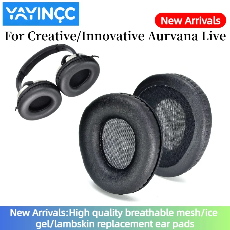 

YAYINCC Soft Foam Protein Leather Ear Pads Compatible For Creative/Innovative Aurvana Live Headset Earmuffs Repairing Parts