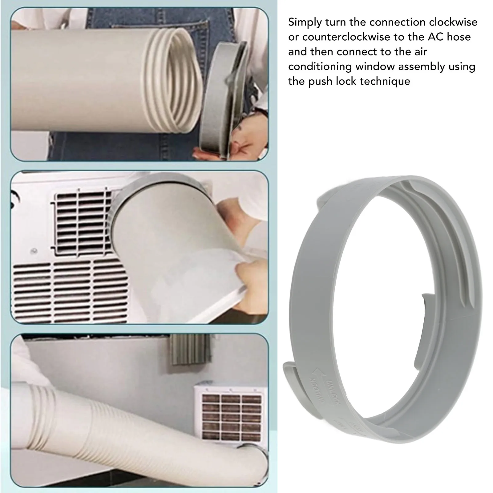 مكيف الهواء مقرنة خرطوم العادم 5.9in العالمي موصل دائري التيار المتناوب اقتران تمديد دعم CW CCW الموضوع لخرطوم 150 مللي متر #5