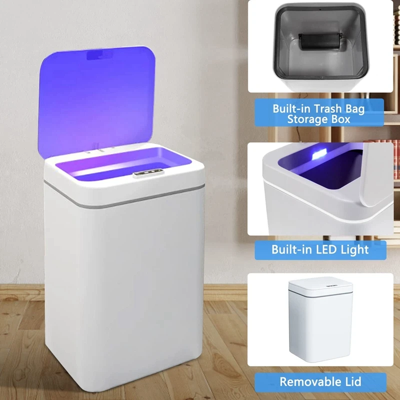 BEAU-16 L Automatic Rubbish Bin With Sensor Non-Contact Waste Bin With Lid For Bathroom And Kitchen With Rubbish Bag Box