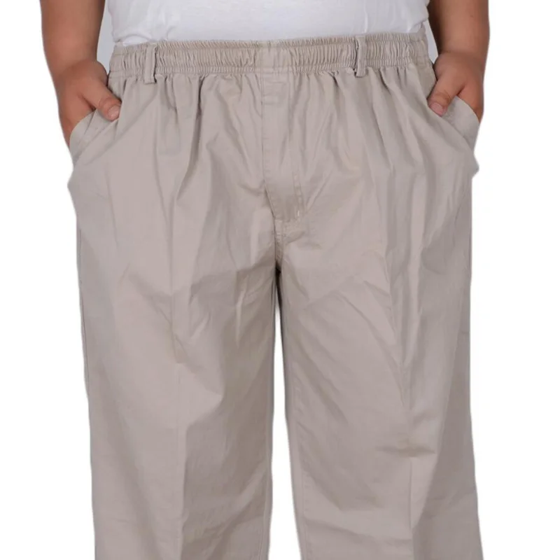 Pantalon cargo simple en coton kaki pour hommes, ample, extensible, grande taille, 8xl, 9xl, 10xl, 12xl, 13xl, printemps été