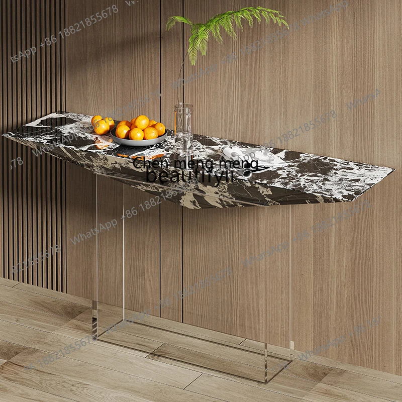 Italian minimalist entrance table high-end creative entrance corridor aisle  acrylic strip case suspended entrance table