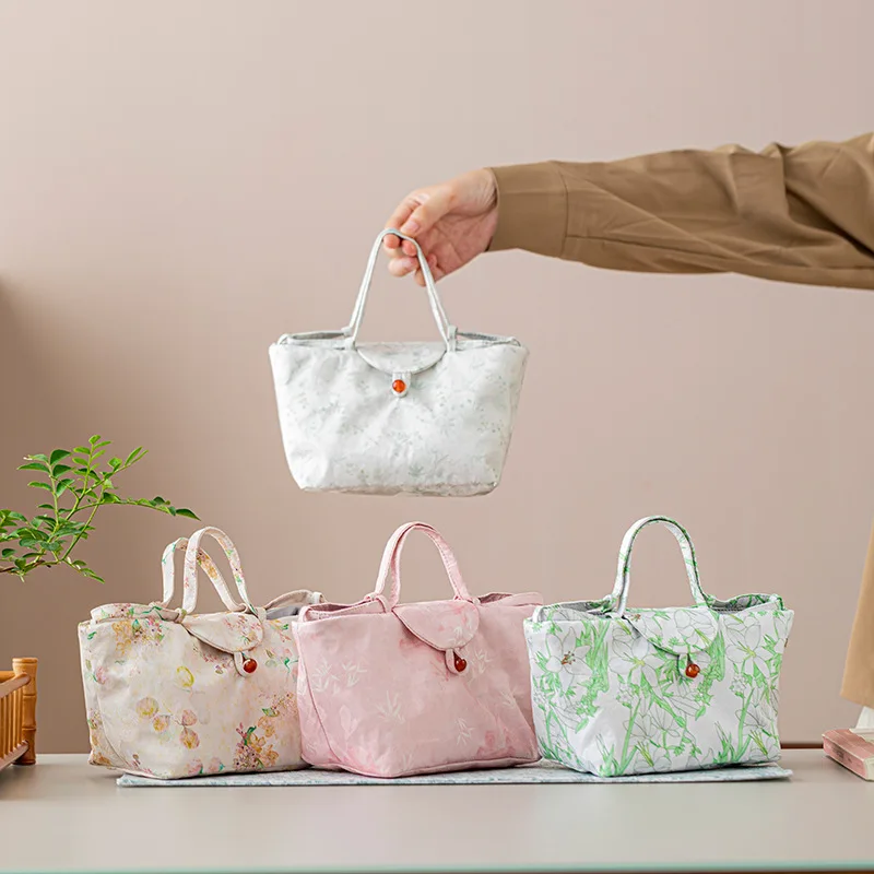 Tea Set Storage Bag Travel Tea Pot Pouch Cloud Silk Cup Bag Shockproof New Chinese Retro Fabric Tea Ceremony Accessories