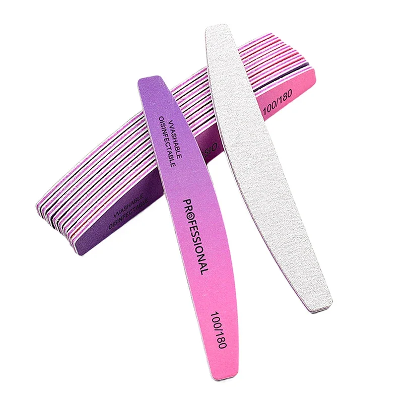 1 ชิ้น Professional เล็บไฟล์บัฟเฟอร์ขัด Accesorios คู่ไฟล์เล็บ 100/180 กรวดเล็บไฟล์เล็บเครื่องมือดูแล
