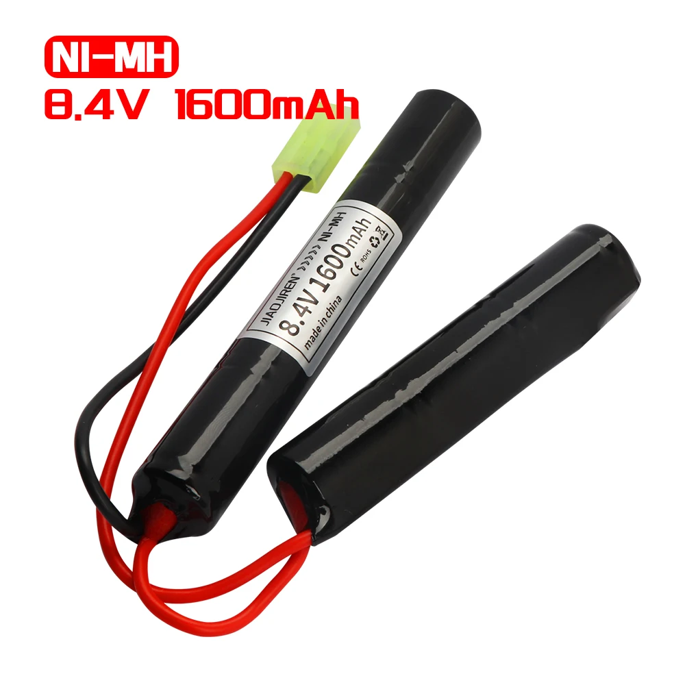 Batteria Airsoft da 8,4 V 1600 mAh per parti di fucile H VFC HK416 CQB Batteria da Nunchuck a farfalla NIMH da 8,4 V con connettore Mini Tamiya