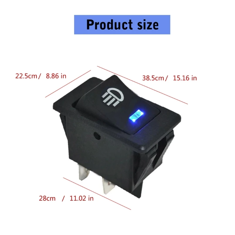 652F الروك التبديل الخلفية أضواء الضباب الأزرق LED 4 دبابيس على الخروج 12 فولت مفاتيح مصباح الضباب