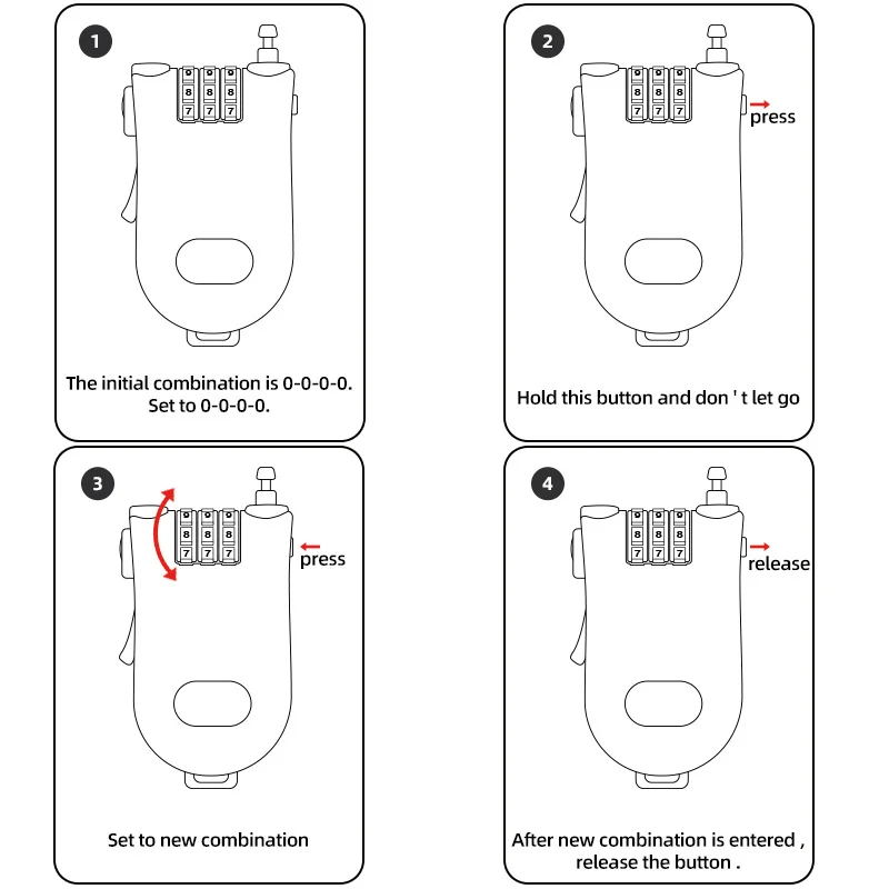 Telescopic wire rope combination password lock home locker safety lock outdoor insurance bicycle helmet anti-theft lock