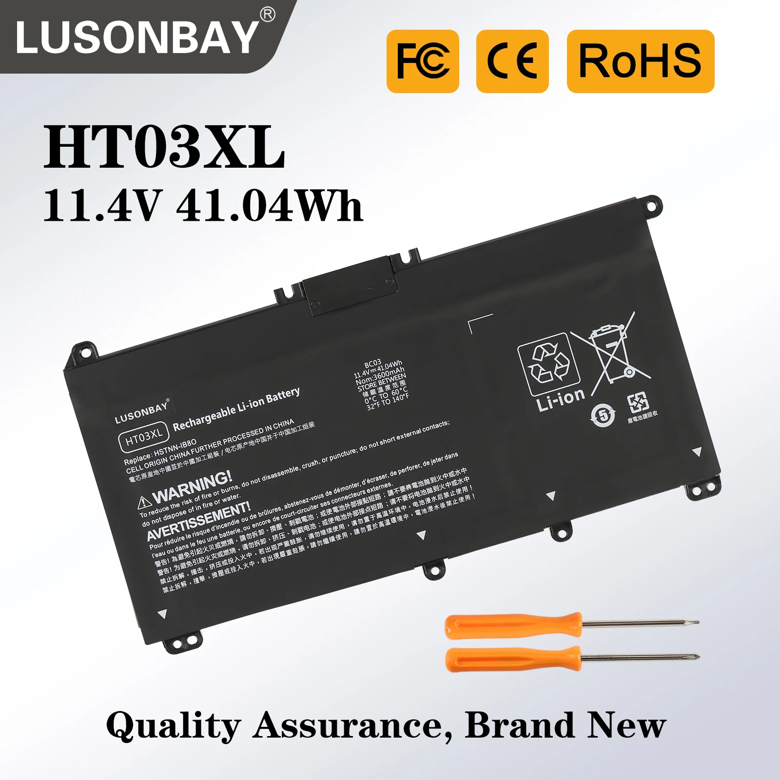 

LUSONBAY HT03XL Battery For Pavilion HP 14-CE0025TU 14-CE0034TX 15-CS0037T 250 255 G7 HSTNN-LB8L L11421-421 HSTNN-LB8M/DB8R