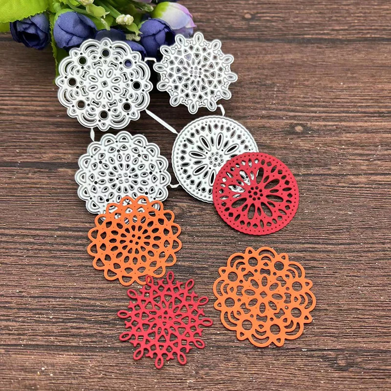 4Pcs Flower Frame Cards Dies Metal Cutting Dies Stencils For DIY Scrapbooking Decorative Embossing Handcraft Template