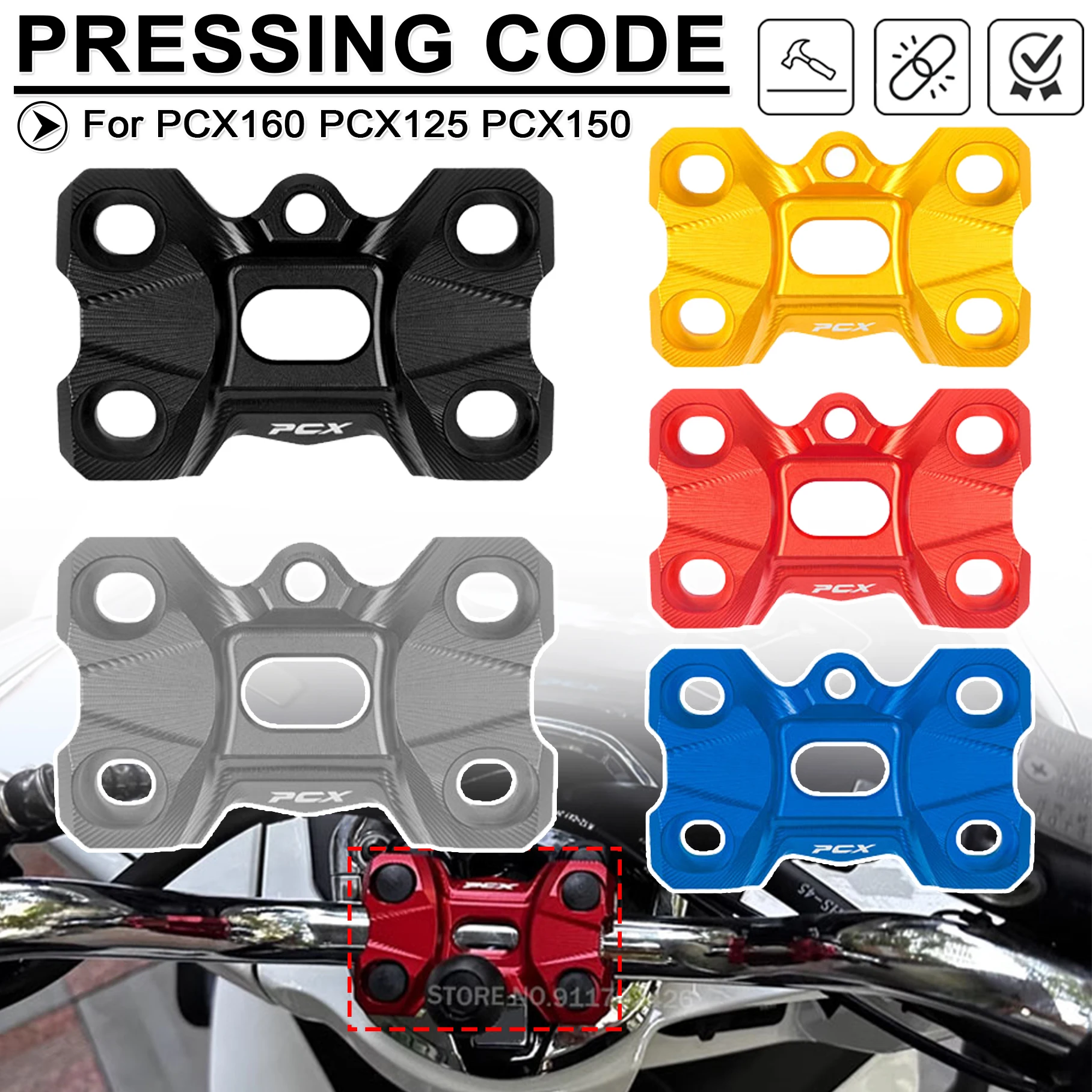 

PCX 125 150PCX 160PCX ручка мотоцикла пресс-код стояк руля для PCX125 PCX150 PCX160 крепежный блок расширенный монтажный кронштейн
