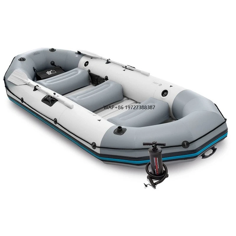 Wholesale PVC Clip-net Thickened Rubber Inflatable Boat Wear-resistant Folding Kayak 1-4person air Fishing Boat