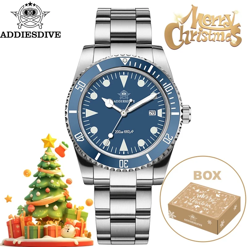 

ADDIESDIVE 39mm Men's Watches Christmas Gift AD2068 BGW9 Super Luminous 20Bar Waterproof Display Calendar Quartz Watches
