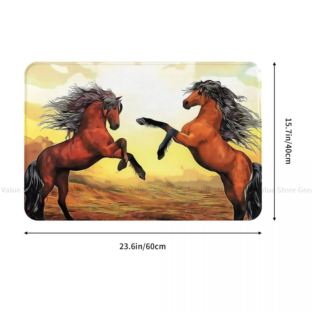 Oil Painting Art Bedroom Mat Oil Paint Horses Doormat Living Room Carpet Entrance Door Rug Home Decoration