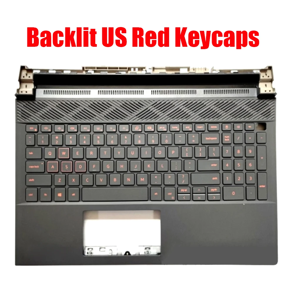 Laptop Palmrest For DELL G15 5510 5511 5515 0V256H V256H With Backlit English US Keyboard Black Upper Case Red Keycaps New