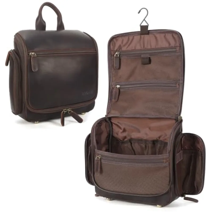 

Polare Full Grain Leater Toiletry ag Travel anging Orgazer Ca ng Kit Was ag Makeup Cosmetic Dopp Kit wit Zippers