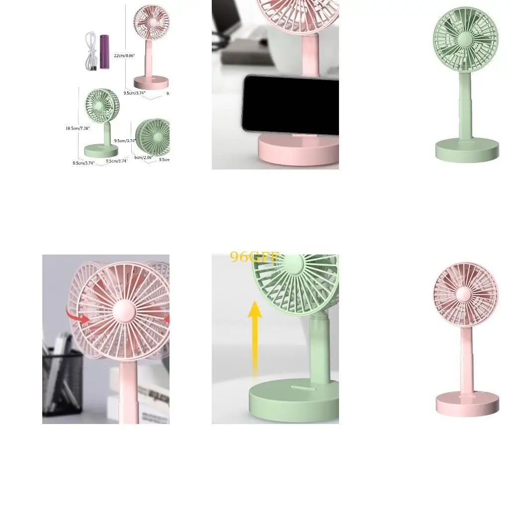 

96GF складной USB Desk Desk Holder 3 Speeds Личный охлаждающий вентилятор Сильный воздушный поток