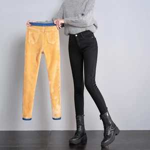Dicke weibliche Samtjeans, Velo, heiße, koreanische Mode, hohe Taille, dünne, elastische Hosen, lässige Leggings, Winter, neu, 2023 10 Elastan -Hosen für Frauen der Frauen - №10