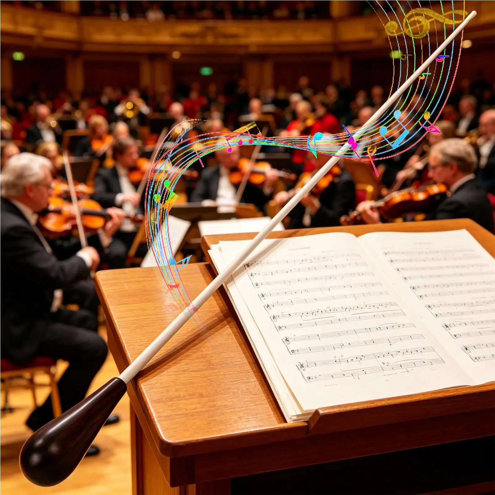 Conducting Baton Wooden Handle Music Stick Professional Conductor Baton for Teachers Students Majorette Marching Band Concert
