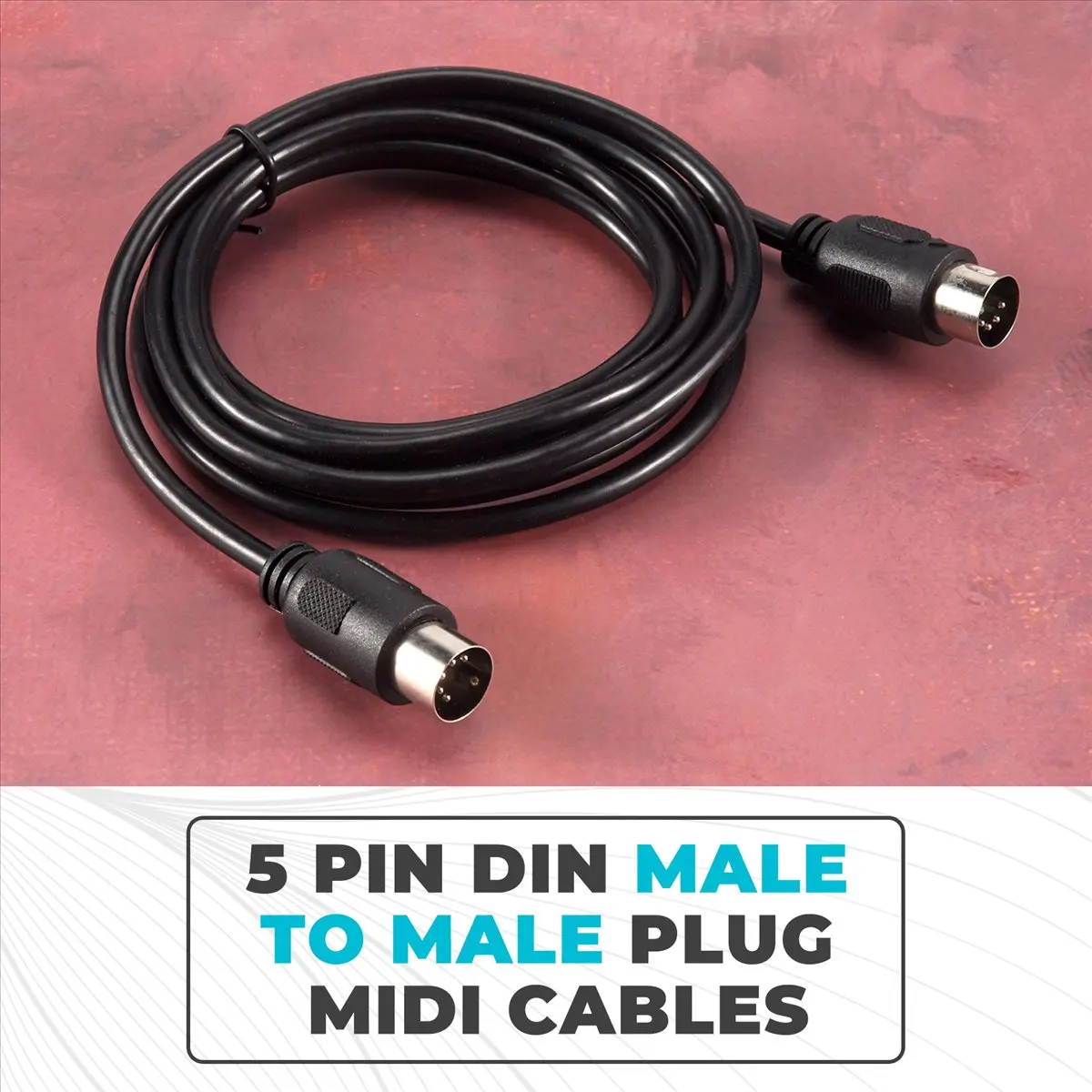 L77A 2-Pack 5-Pin DIN MIDI Cable, 3-Feet Male to Male 5-Pin MIDI Cable for MIDI Keyboard,Keyboard Synth,Rack Synth,Rack Synth