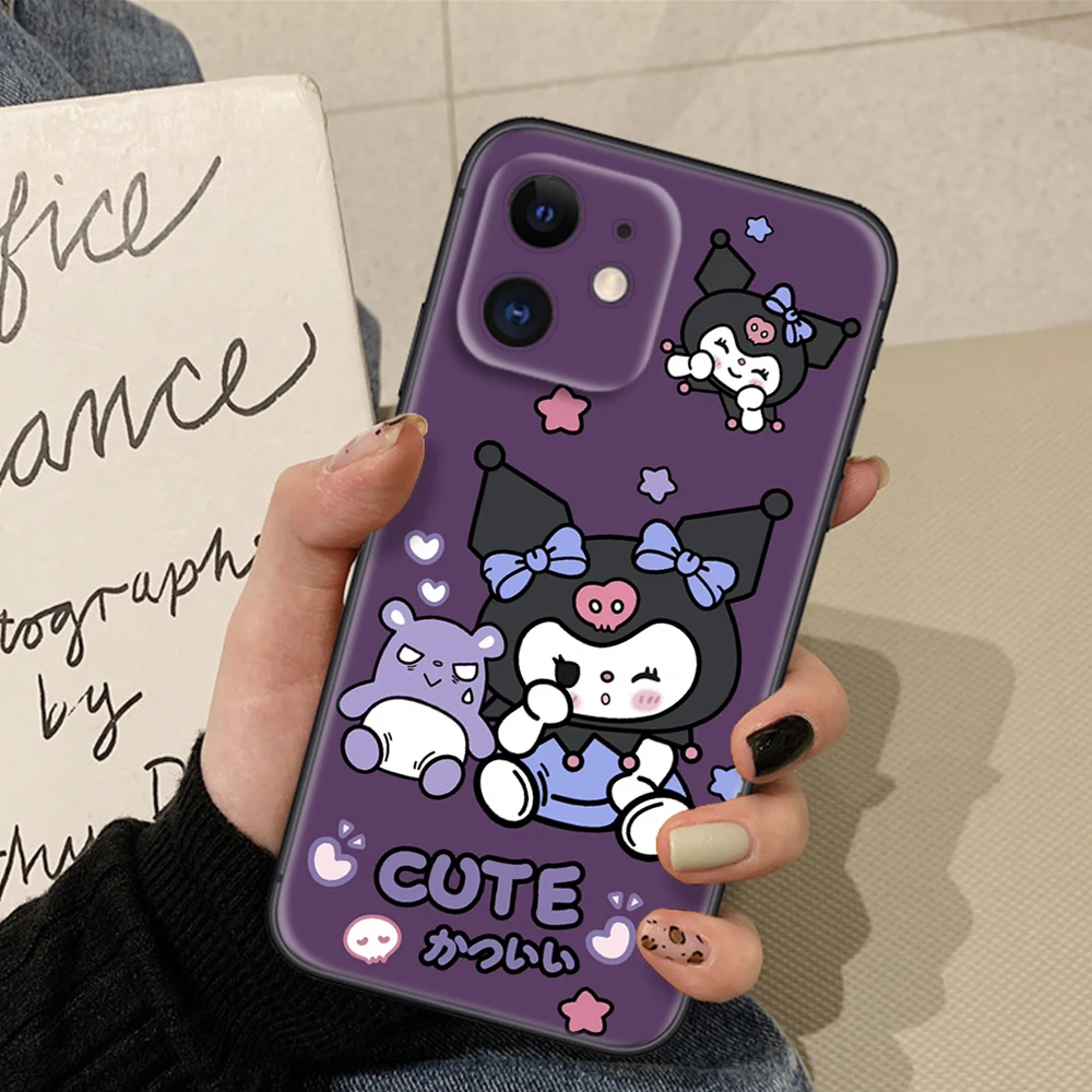 Miękkie etui Z77 cartoon Kuromi do telefonu z miękkiego silikonu do iPhone'a 15 14 Plus 13 12 11 X XS XR Pro Max Mini 8 7 Plus