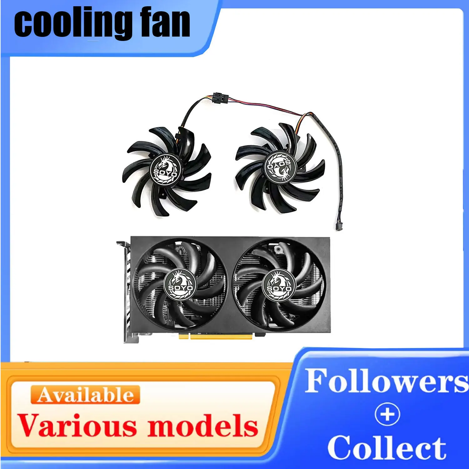 85MM 4PIN FDC10H12S9-C T129215SU suitable for SJS RX 6600 8G SOYO AMD Radeon RX 6600 XT graphics card