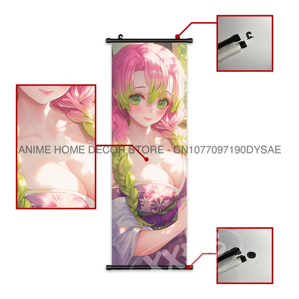 Demon Slayer Posters Uzui Tengen Home Wall Decor Kanroji Mitsuri Anime Paintings Kamado Tanjirou Art Scrolls Pictures Wallpaper