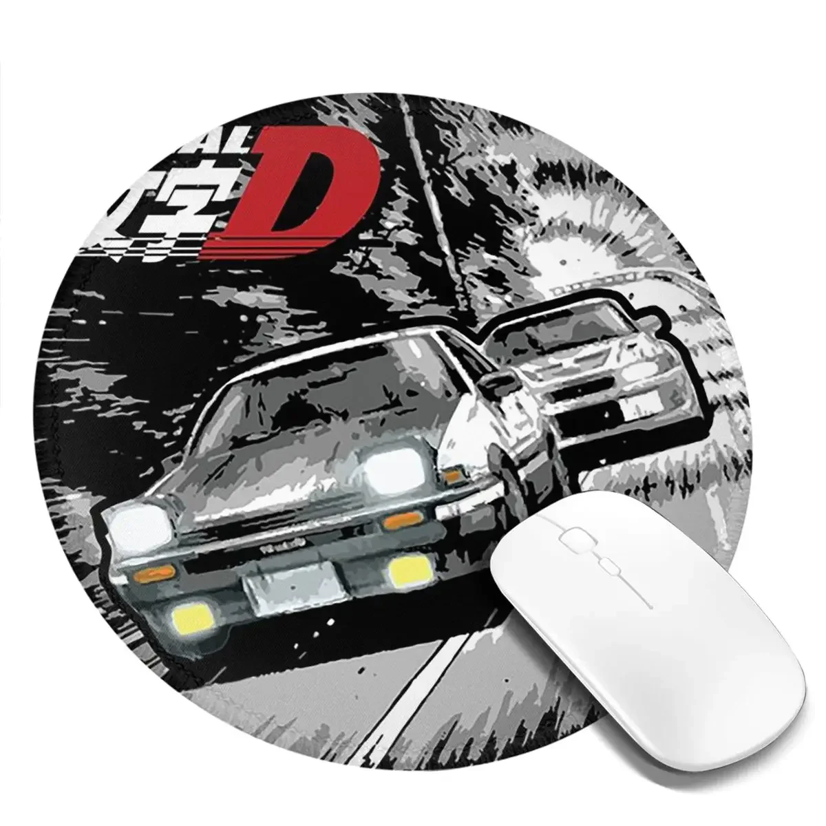Initial D - Mountain Drift Racing AERound Mouse Pad Computer Keyboard Mouse Mat Gaming Laptop Desk Mat