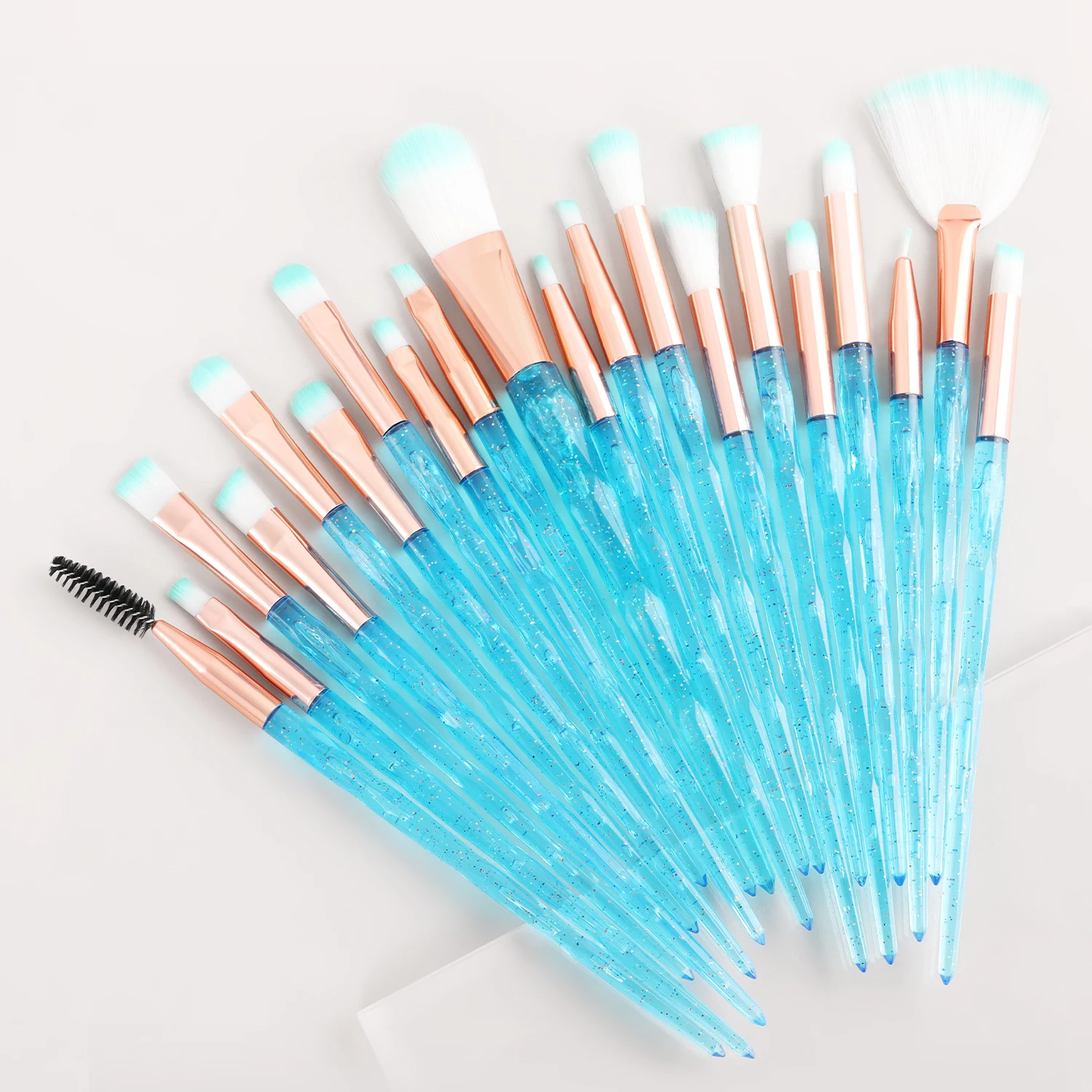 20PCS Transparent süßigkeiten farbe Multi Foundation spezialität Make-Up Pinsel Set Lidschatten Frauen Kosmetische lose Pulver Erröten Blendin