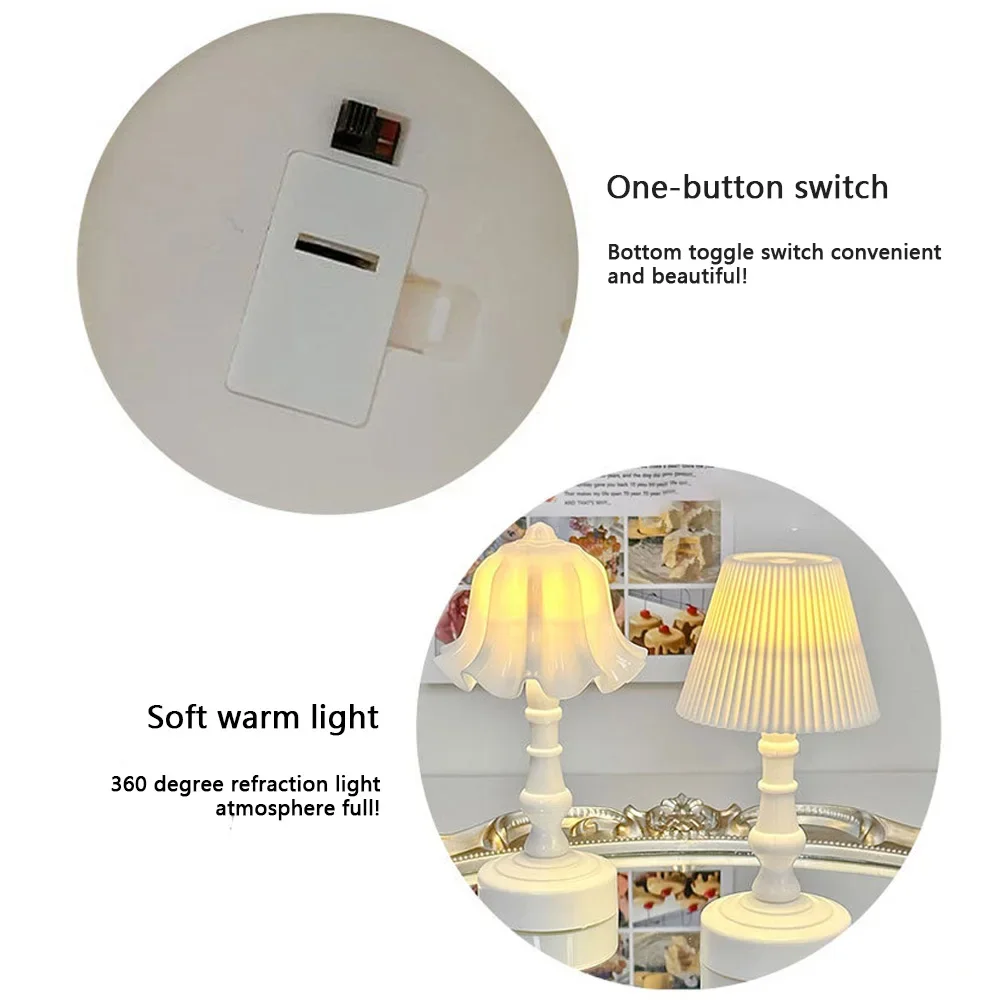 Luz led de noche para decoración de dormitorio, Lámpara decorativa con botón y batería, luz de luna de dibujos animados, regalo para niños